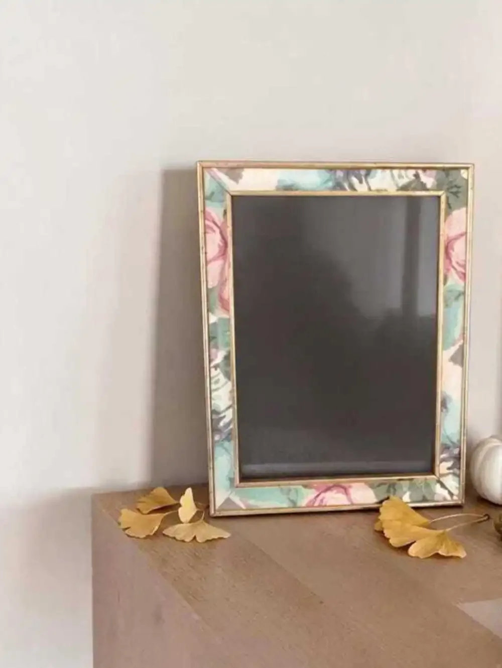 Vintage Rose Chintz Fabric Gold Frame 5x7 Cottage Floral Picture Frame